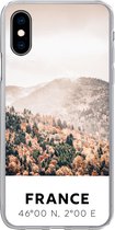 Geschikt voor iPhone X hoesje - Frankrijk - Herfst - Bergen - Siliconen Telefoonhoesje