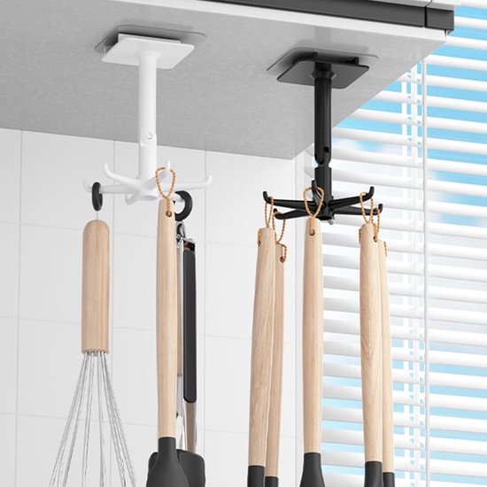 keuken-organizer-2-stuks-keuken-wandrek-met-6-haakjes-hangrek