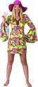Funny Fashion - Hippie Kostuum - Hannah De Hippie - Vrouw - Multicolor - Maat 40-42 - Carnavalskleding - Verkleedkleding