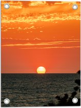 WallClassics - Poster de jardin - Soleil plongeant dans la mer - 30x40 cm Photo sur Poster de jardin (décoration murale pour l'extérieur et l'intérieur)