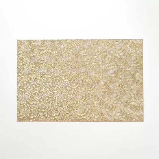 Placemats Goud Rechthoek 'Rosas' Gold Tafeldecoratie Kerst