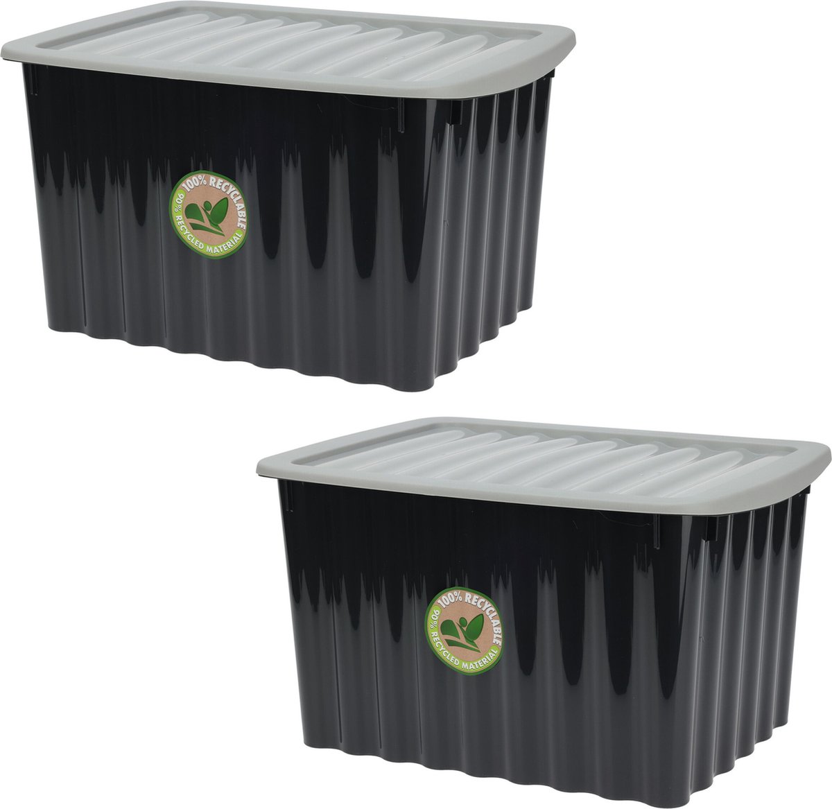 Storage Solutions Opbergdozen/organizers met deksel 3x stuks - kunststof - 27 L