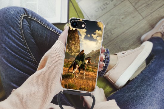 Coque avec cordon iPhone 8 - Cheval - Cavalier - Nature - Siliconen - Bandoulière - Coque arrière avec cordon - Coque téléphone avec cordon - Coque avec corde