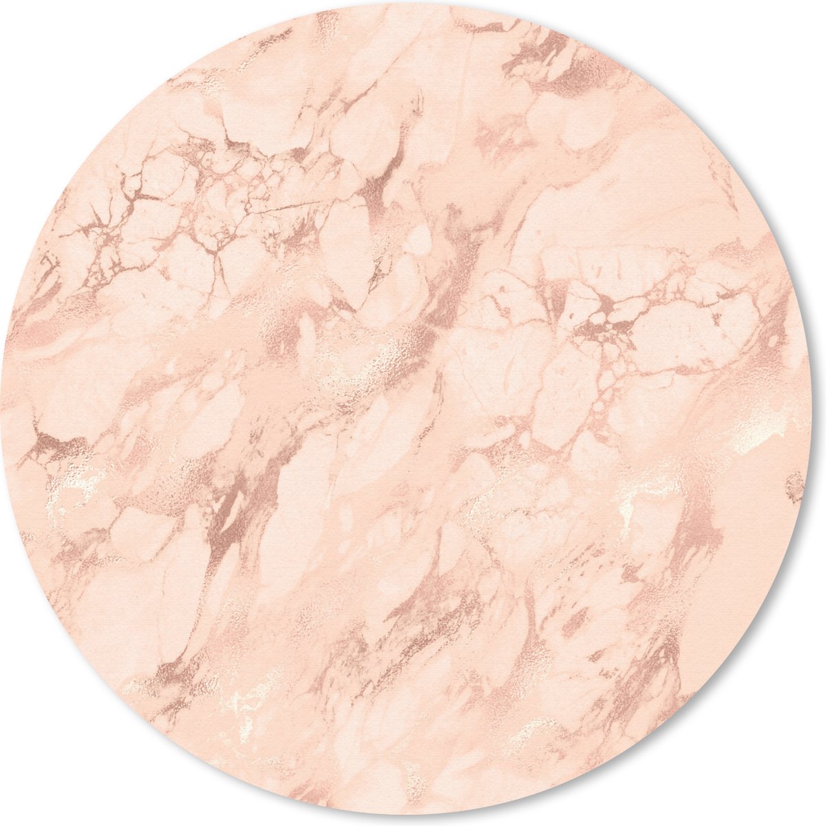 Muismat rond 30x30 cm - Mousepad Marmer - Roségold - Patronen - Luxe - Ronde muismatten