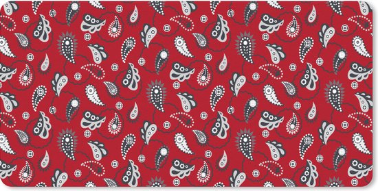 Foto: Bureau onderlegger muismat bureau mat bandana flora retro design 80x40 cm