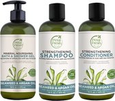 PETAL FRESH - Seaweed & Argan Oil - Bath & Shower Gel + Shampoo + Conditioner - 3 Pak