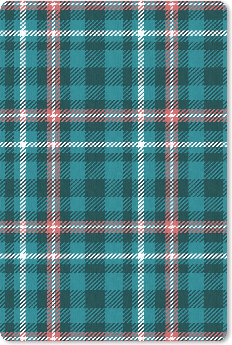 Muismat 18x27 cm - Mousepad Plaid - Schotse ruit - Patronen - Blauw - Roze - Muismatten