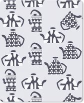 Muismat - Mousepad - Theepot - Patronen - Thee - 19x23 cm - Muismatten