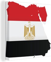 Illustration de la carte de l'Egypte avec le drapeau égyptien toile 90x90 cm - Tirage photo sur toile (Décoration murale salon / chambre)