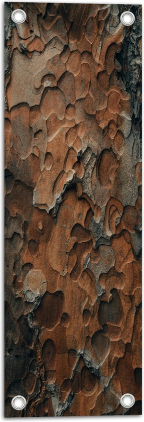 WallClassics - Tuinposter – Bruin/zwarte Boomschors - 20x60 cm Foto op Tuinposter  (wanddecoratie voor buiten en binnen)