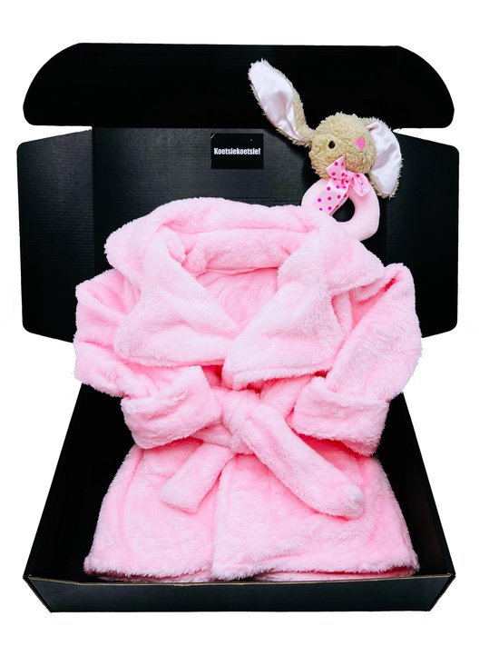 Peignoir bébé - Peignoir pour bébé - hochet - cadeau maternité - fille - peut aussi être envoyé directement en cadeau - peignoir fille - cadeau bébé