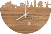 Skyline Klok Joure Eikenhout - Ø 40 cm - Stil uurwerk - Wanddecoratie - Meer steden beschikbaar - Woonkamer idee - Woondecoratie - City Art - Steden kunst - Cadeau voor hem - Cadeau voor haar - Jubileum - Trouwerij - Housewarming - WoodWideCities