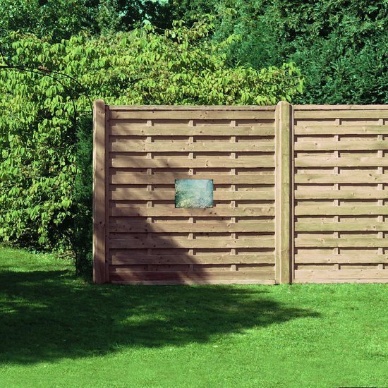 WallClassics - Tuinposter – School Vissen in Helder Lichtblauw Water - 40x30 cm Foto op Tuinposter  (wanddecoratie voor buiten en binnen)