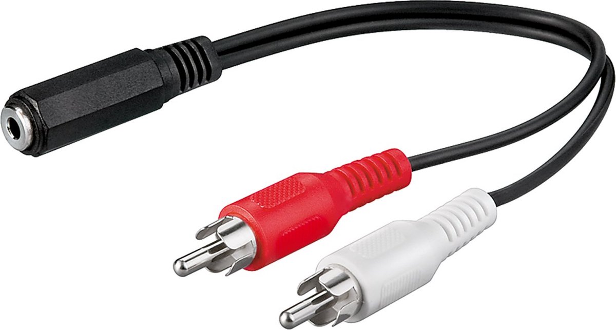 Goobay Tulp (m) - 3,5mm Jack (v) stereo audio adapter kabel - 0,20 meter