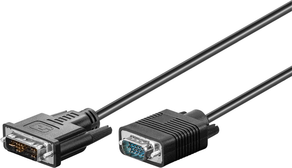 Goobay DVI-I/VGA Full HD kabel, vernikkeld