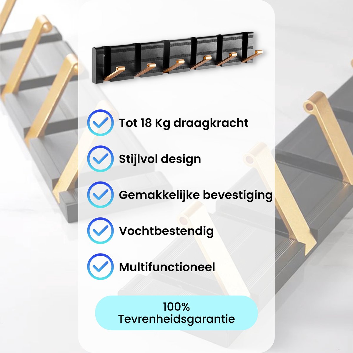 Wandplank met kapstokken en manden, massief houten toegangsorganisator wandplank met haken - hangjassen, sleutels of koffiemokken, rustieke witgekalkte 24 inch breed