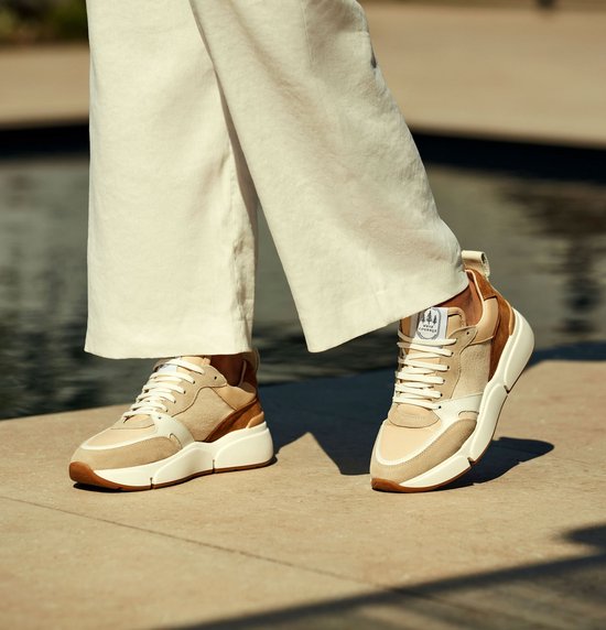 Mace Sneakers Dames - Lage sneakers / Damesschoenen - Canvas - M1122 -  Beige combi - | bol.com
