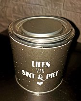 Blikje met tekst : Liefs van Sint & Piet
