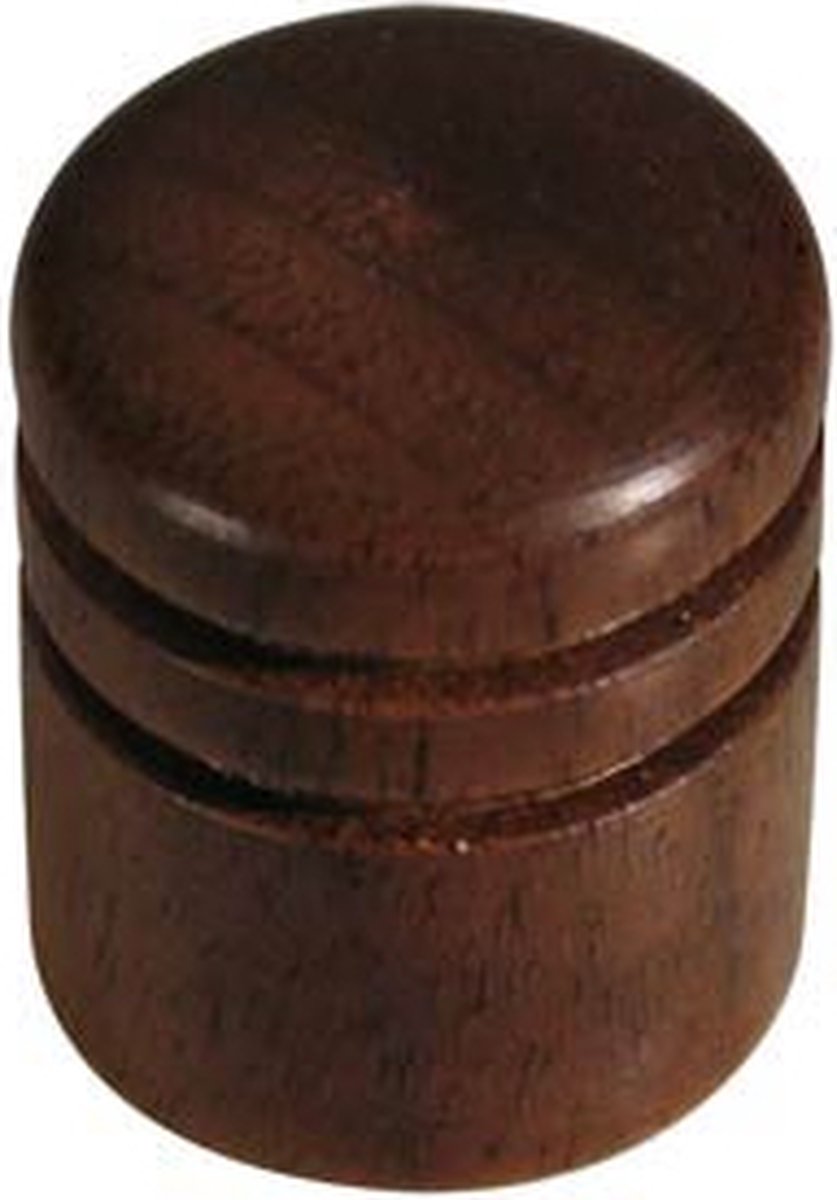 dome knob, wood, 2 rings, 15x18mm, walnut