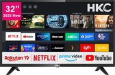 HKC HV32H1 TV 32 inch (80 cm) Smart TV met Netflix, Prime Video, Rakuten TV, DAZN, Disney+, Youtube, UVM, Wifi, Triple Tuner DVB-T2 / S2 / C, Dolby Audio