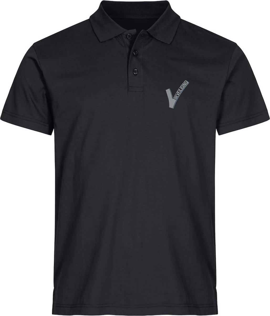 Clique Security / Beveiliging Polo Heren met Borst- en Ruglogo - Zwart - Maat 3XL - VOOR PROFESSIONALS