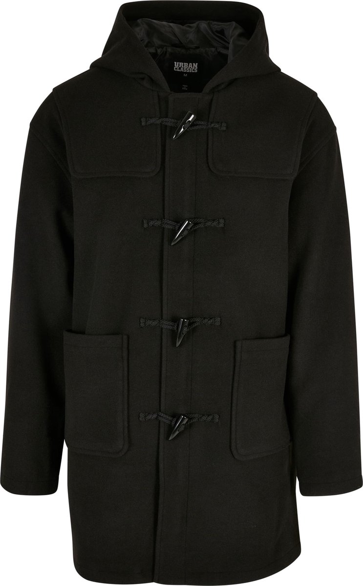 Populair Nieuw Heren Mannen Streetwear Urban Modern Duffle Coat Zwart