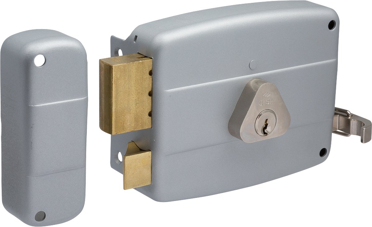Cisa Oplegdeurslot - losse buitencilinder - vaste binnencilinder - doornmaat 50 mm - zilver - din rechts