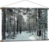WallClassics - Affiche Textile - Forêt d'Hiver - 90x60 cm Photo sur Textile