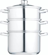 Kitchencraft Stoompan 20 Cm Rvs Zilver/glas 4-delig