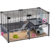 Ferplast Multipla Hamster - Dierenverblijf - 72.50x37.50x42 cm Zwart