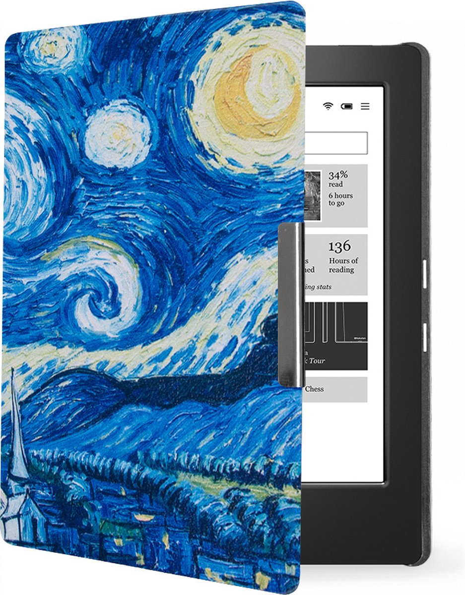 Lunso - housse de couchage - Kobo Aura H20 édition 1 (6,8 pouces) - Van  Gogh Almond