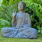 Statues de jardin pour l'Extérieur - Statue de Bouddha - Groot Statue de Jardin Grijs Foncé - 63cm