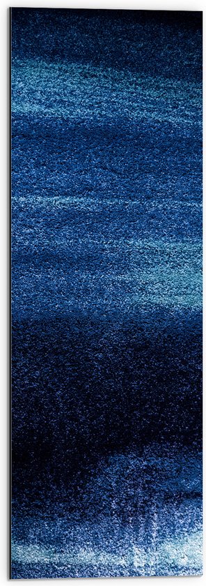 WallClassics - Dibond - Abstracte Blauwe Puntjes - 30x90 cm Foto op Aluminium (Wanddecoratie van metaal)