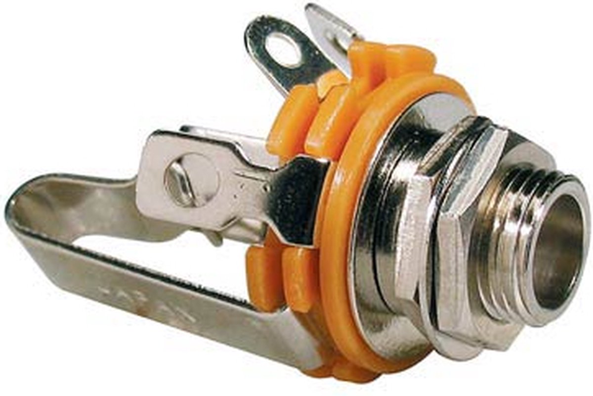 Chassis connector jack, 6,3mm, 3-polig, chrome, M9