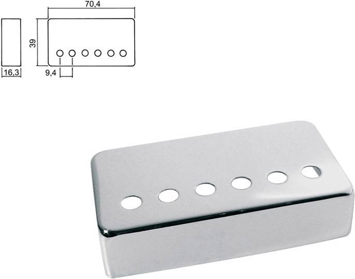 Humbucker Bridge Pickup cover Boston 10mm Chroom