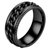 Anxiety Ring - (Ketting) - Stress Ring - Fidget Ring - Fidget Toys - Draaibare Ring - Spinning Ring - Grijs-Grijs - (16.00mm / maat 50)