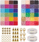 Kralen set XXL - rocailles - katsuki - glaskralen - starten met sieraden maken - 3mm, 6mm - starterspakket - 4600 kralen - inclusief elastiek