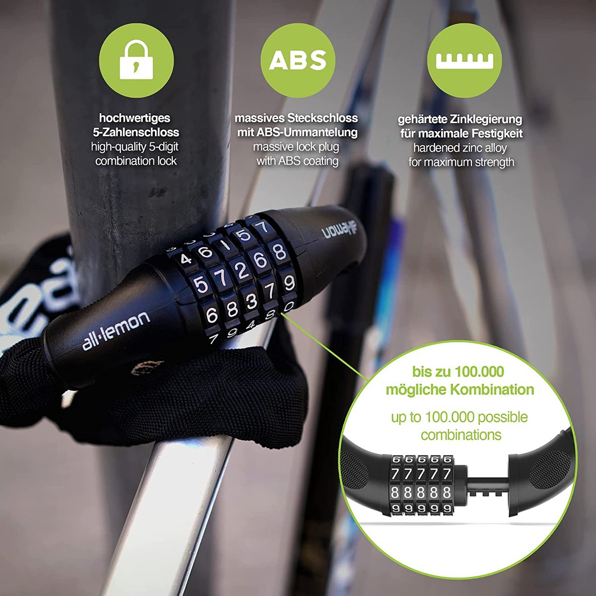 NEAN Antivol Vélo à Étrier 14 Mm – Ultra Résistant, Support Inclus + 2 Clés – Idéal Pour Vélo, Scooter, Moto