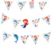 Papieren vlaggetjes mermaid feestje
