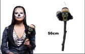 Scepter Voodoo head 56cm - Soirée à thème d'horreur d'Halloween creepy fun Horrornight