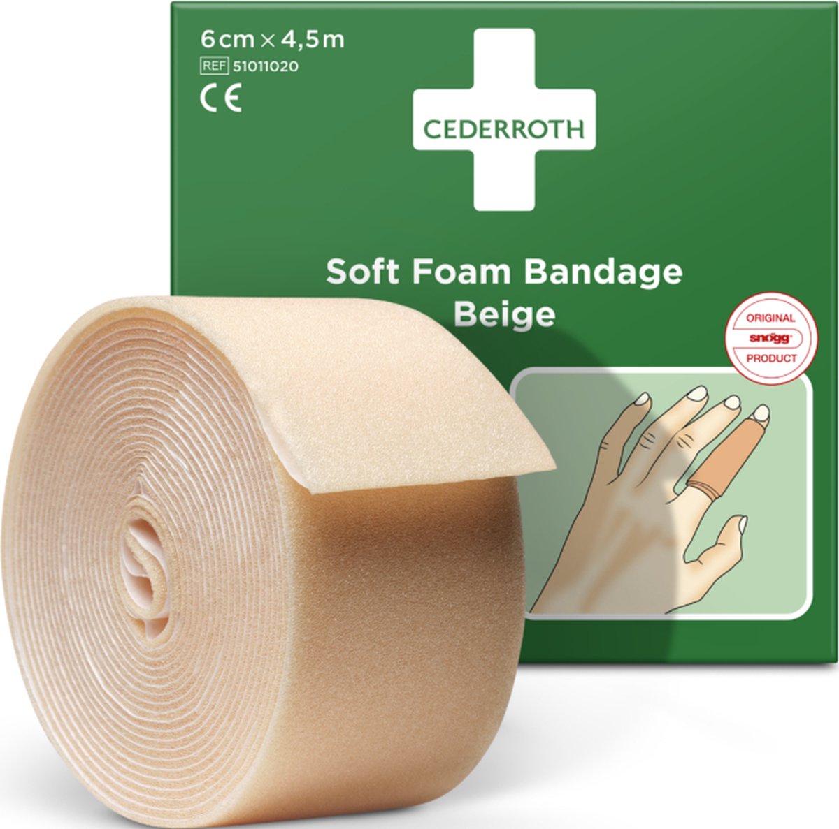 Goedkoopste CEDERROTH / Snogg - Soft foam - Beige - Zelfklevende Hechtpleister - Pleister - Schuimverband - Geschikt voor gebruik in water - Beige - 6 cm x 450 cm