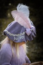 Luxe Pietenmuts - Pieten baret - Pietenmuts met naam – Sinterklaas accessoire – Lila - Bows and Flowers