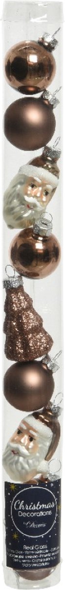 Figuur glas l2.80b2.70h6 cm walnoot 9st kerstDecoris