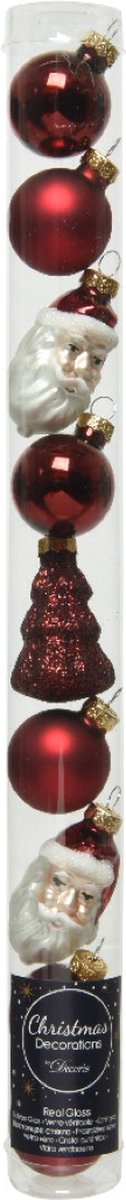 Figuur glas l2.8b2.7h6 ossebloed ass 9st kerst