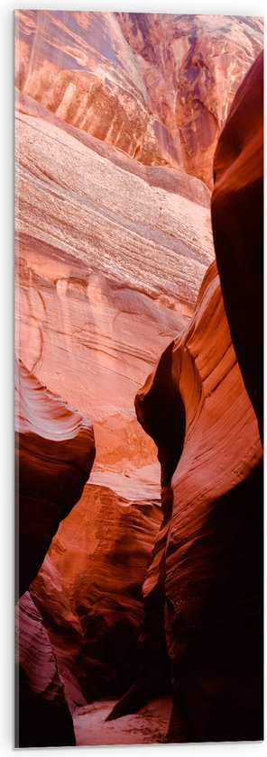 WallClassics - Acrylglas - Antelope Canyon Ravijn - 30x90 cm Foto op Acrylglas (Wanddecoratie op Acrylaat)