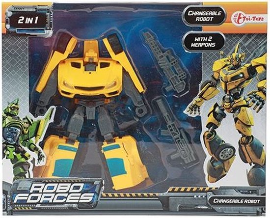 Toi-Toys Roboforces - Camion Ribaltabile Giallo 2 In 1 Che Si Trasforma In Robot | Giocattolo Da Cantiere Per Bambini 3+ Anni - 4
