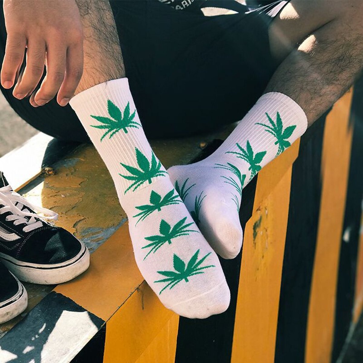 ***Wietsokken Cannabissokken Cannabis Unisex sokken – van Heble®*** Groen
