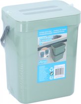 Afvalbak/vuilnisbak - 1 stuk - 5,5 liter - Kunststof - Groen