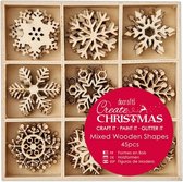 Papermania - Create Christmas Mixed Wooden Shapes Snowflakes (45pcs) (PMA 105947)