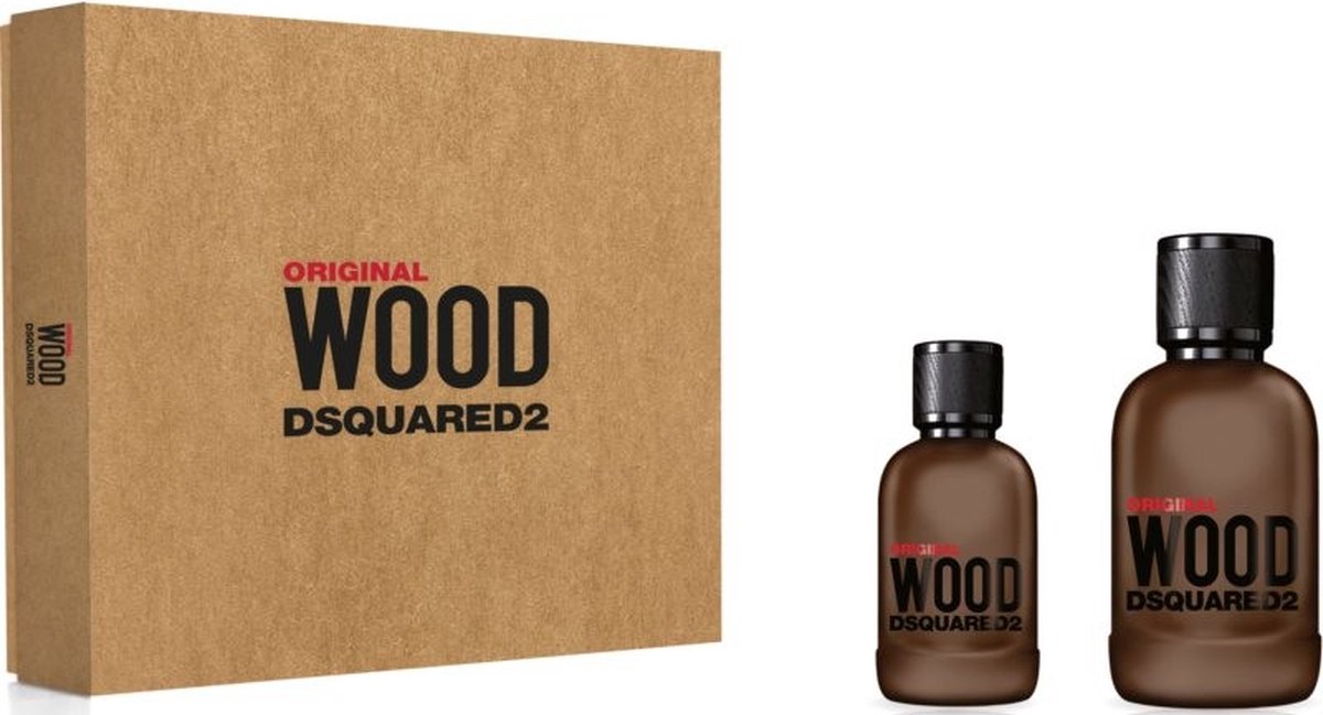 Goedkoopste Dsquared² Original Wood Giftset - 100 ml eau de parfum spray 30 ml eau de parfum spray - cadeauset voor heren
